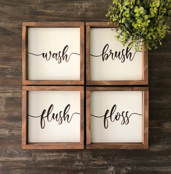 Wash Brush Floss Flush - (Set of 4)